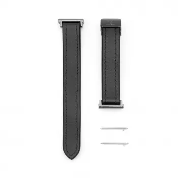 Pulseira Connect 22mm em silicone e pele com fecho magnético Preto