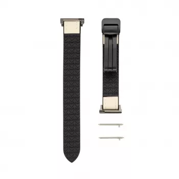 Pulseira Connect 22mm em silicone e pele com fecho magnético Branco