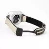 Pulseira Connect 22mm em silicone e pele com fecho magnético Branco
