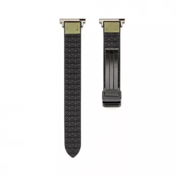 Pulseira Connect 22mm em silicone e pele com fecho magnético Verde-floresta