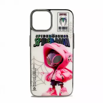 Capa iLike para Apple iPhone 12 em PC e silicone Spider Sense Branco e rosa