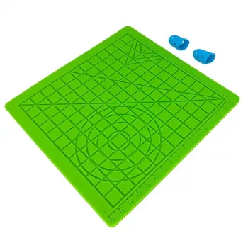 iLike S2 almofada de silicone (18x18cm) para utilização segura da caneta de impressão 3D + 2 protetores de dedos verde