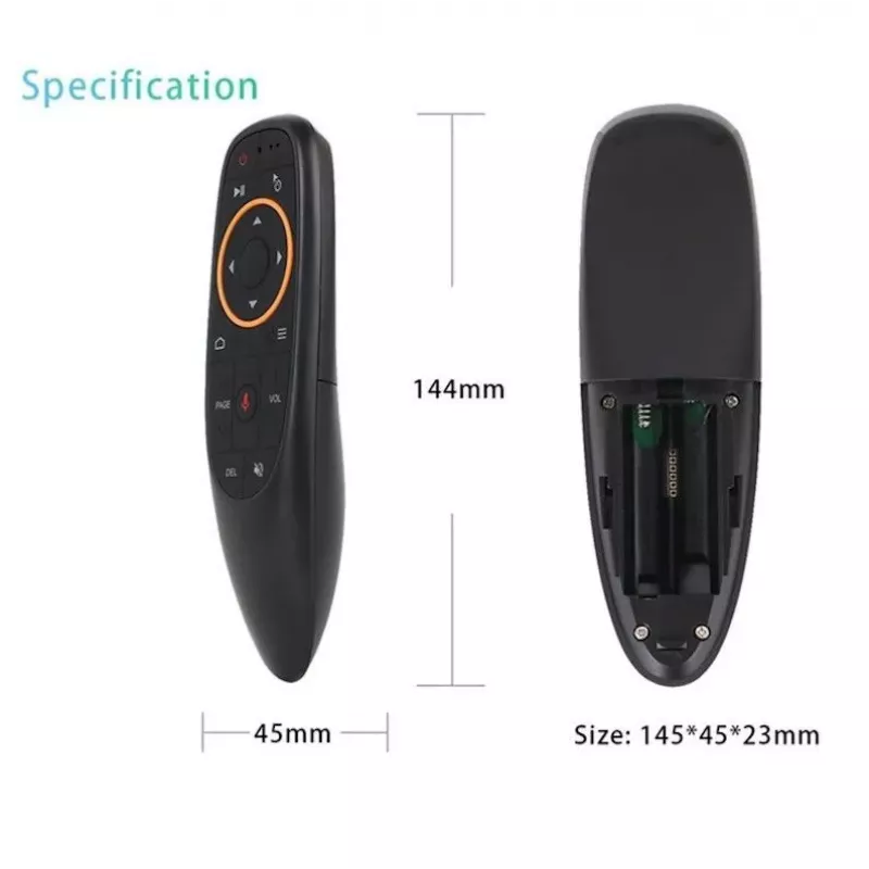 CP G10s rato aéreo universal para Smart TV - telecomando sem fios / IR com assistente de voz e giroscópio, preto