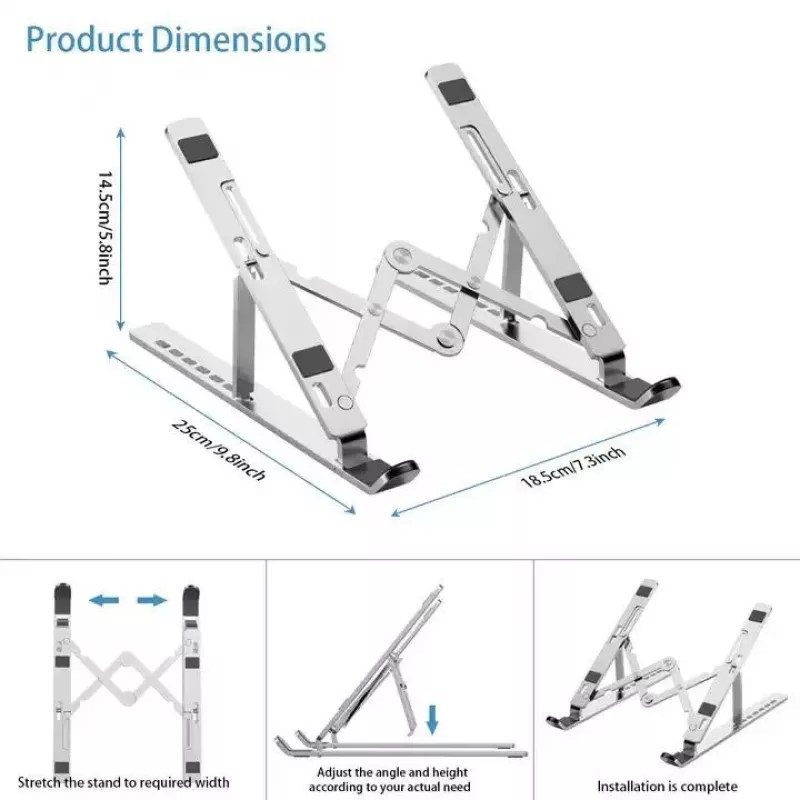 iLike STM1 suporte metálico dobrável para portátil de 10-17,3 polegadas - prateado