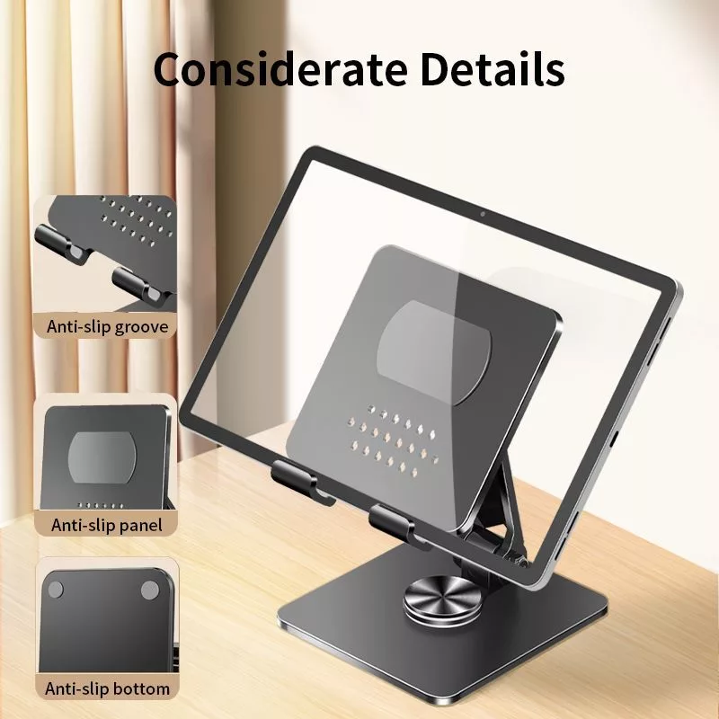 iLike STM4 suporte metálico para tablet com ângulo perfeito ajustável e rotação de 360°, preto