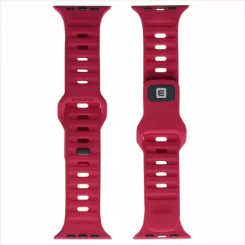 Evelatus Watch 42/44/45 Sport Silicone Loop vermelho escuro