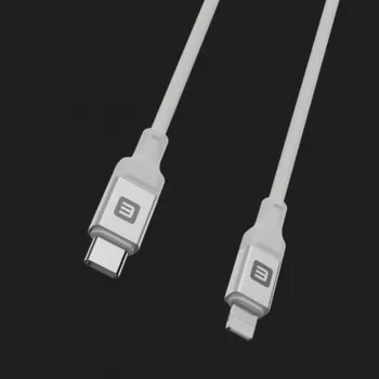 Evelatus cabo USB-C para Lightning 2,0M 60W (MFI09) caixa de alumínio trançado branco