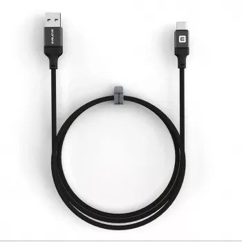 Evelatus Cabo USB-A para USB-C 1,2 m Nylon trançado Preto