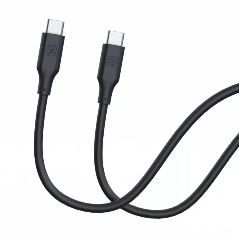 Evelatus Cabo de silicone USB-C para USB-C 1,2 m 60 W / 20 V 3 A Preto