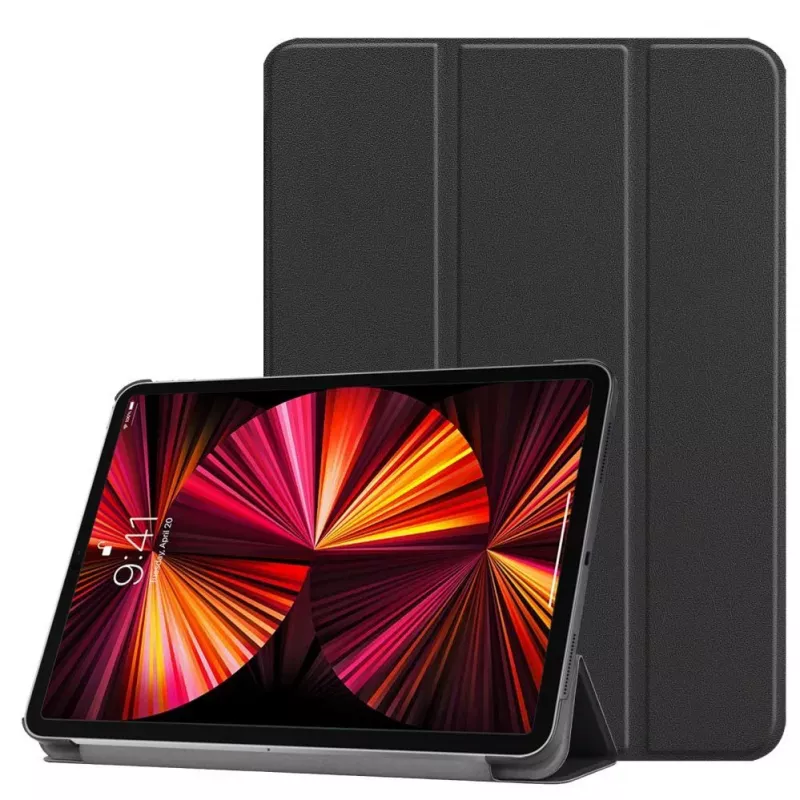 iLike iPad Mini 5 7.9 Capa com suporte Tri-Fold de pele ecológica Preto