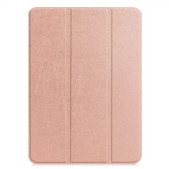 iLike iPad 10.2 Capa com suporte Tri-Fold em pele ecológica rosa-ouro