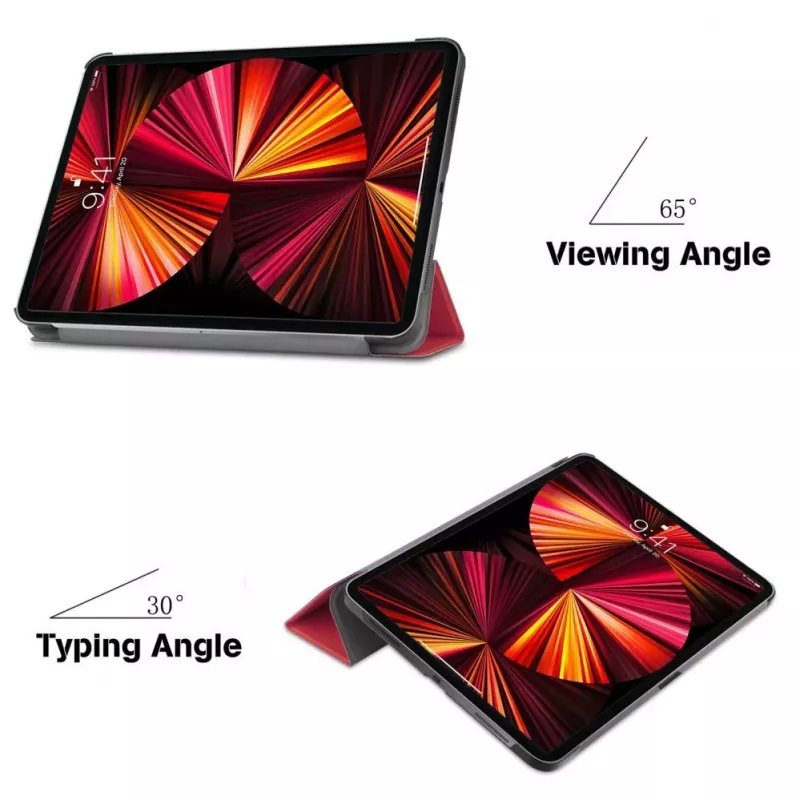 iLike IdeaTab M10 10.1 3rd Gen Capa Tri-Fold com Suporte em Pele Ecológica Rosa Coral