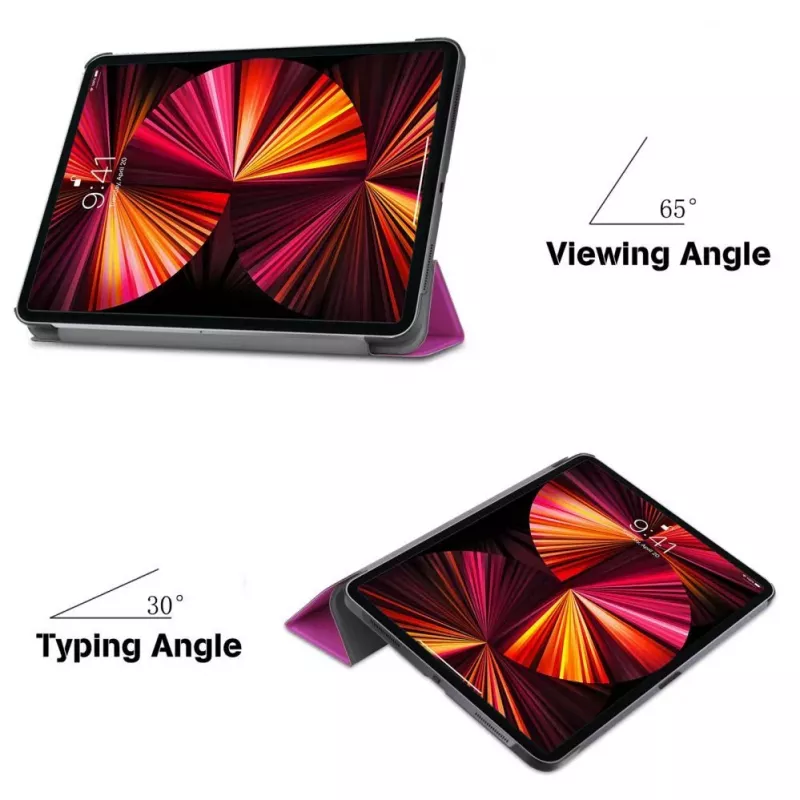 iLike iPad Mini 5 7.9 Capa Tri-Fold com Suporte em Pele Ecológica Roxo