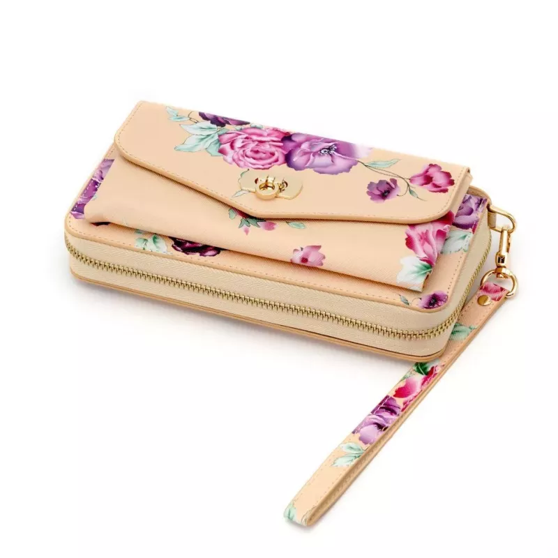 Evelatus Carteira Universal com Suporte Floral Bege
