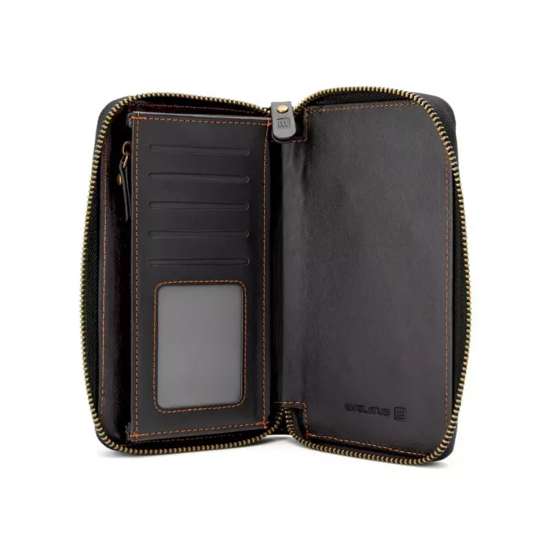 Evelatus Carteira Universal Multifuncional com Pulseira em Pele Preto