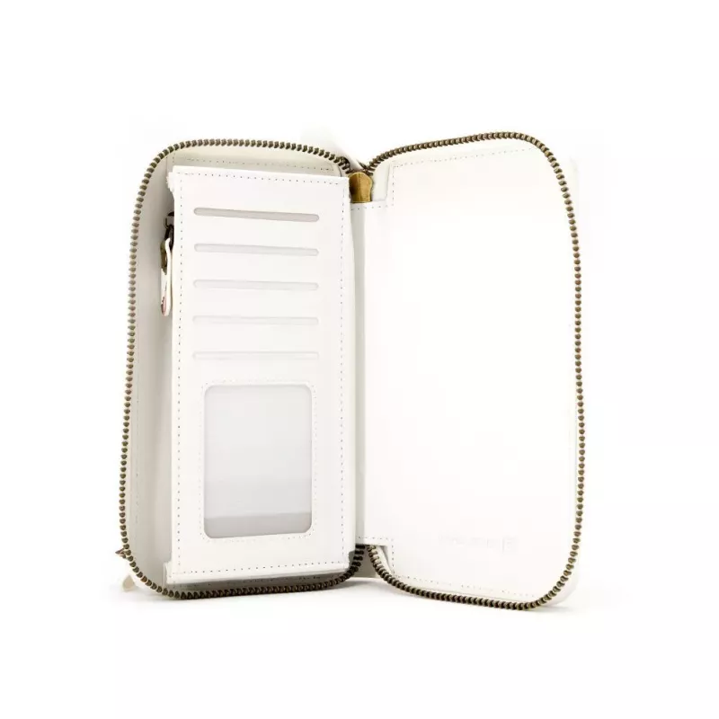 EVELATUS carteira universal design com fecho flor branco