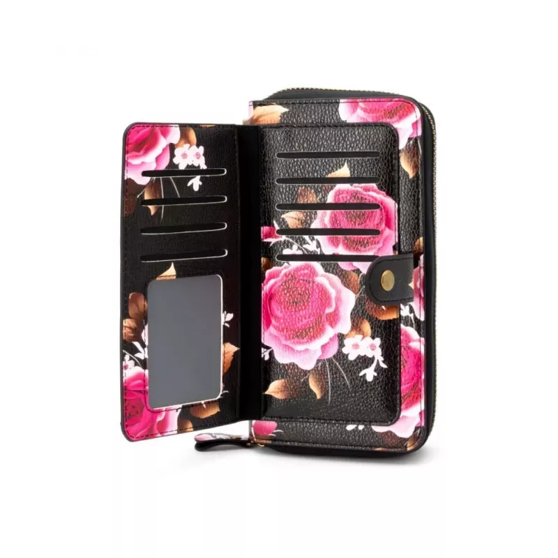 Evelatus carteira universal design com fecho flor preto