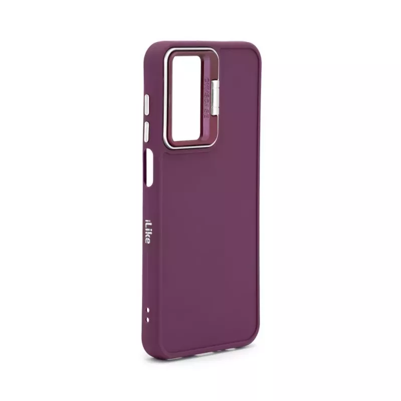 Capa híbrida iLike para Samsung Galaxy A55 com suporte para câmara ameixa
