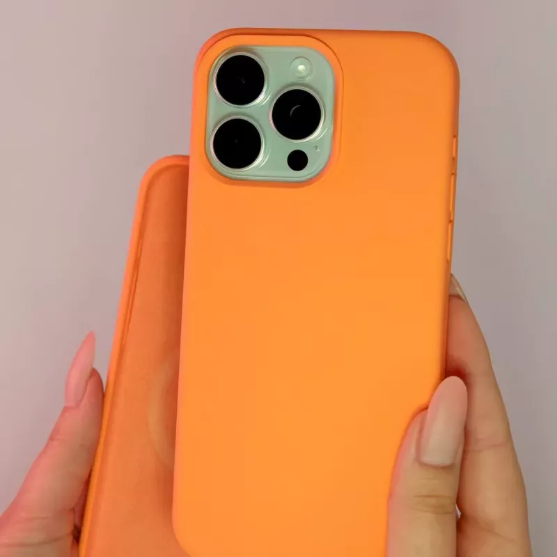 Evelatus Apple iPhone 15 Pro Max Capa de silicone Soft Touch Premium MagSafe New Function laranja