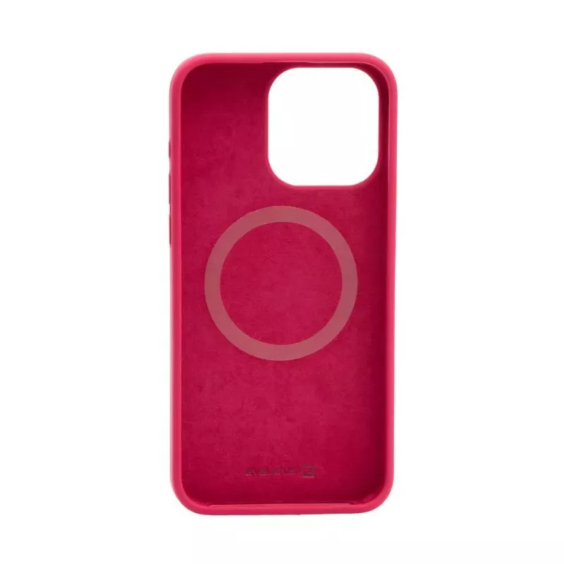 Evelatus Apple iPhone 15 Pro Capa de silicone Soft Touch Premium MagSafe New Function rosa-vermelho