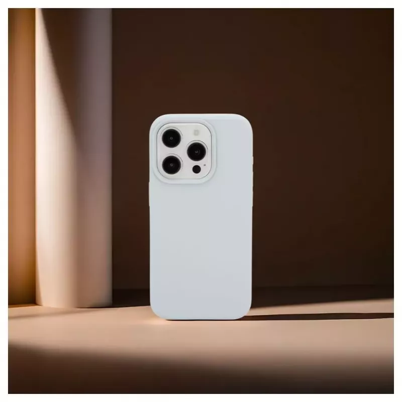 Evelatus Apple iPhone 15 Pro Max Capa de silicone Soft Touch Premium MagSafe New Function azul-acinzentado