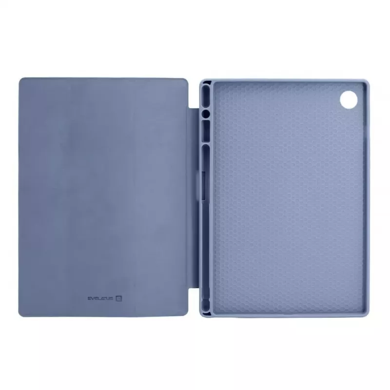 Evelatus Galaxy Tab A8 10,5 Capa para tablet com interior em imitação de microfibra cinzento-lavanda