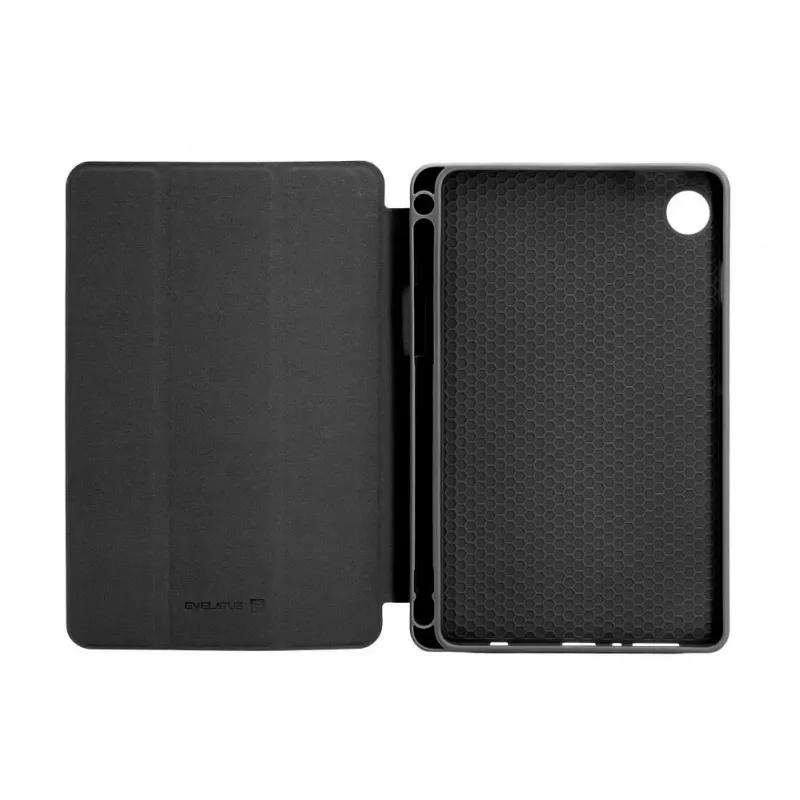Evelatus Galaxy Tab A9 Capa para tablet com forro interior em microfibra sintética preta