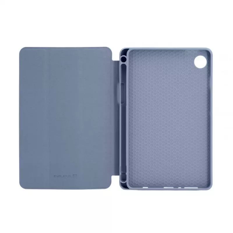 Evelatus Galaxy Tab A9 Capa para tablet com interior em imitação de microfibra cinzento-lavanda