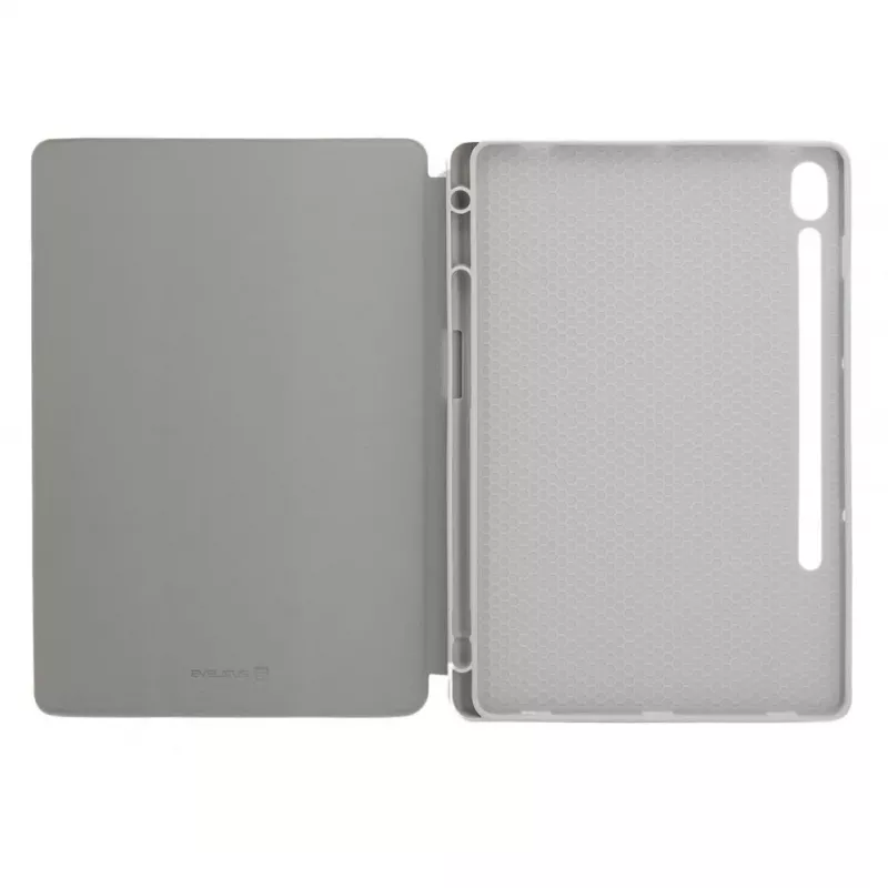Evelatus Galaxy Tab S9 FE Capa para tablet com interior em microfibra sintética prateada
