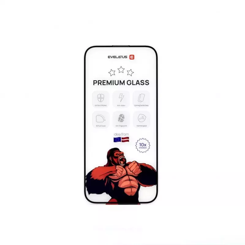 EVELATUS Xiaomi 14 Ultra 2.5D Full Cover Japan Glue Glass Anti-Static preto