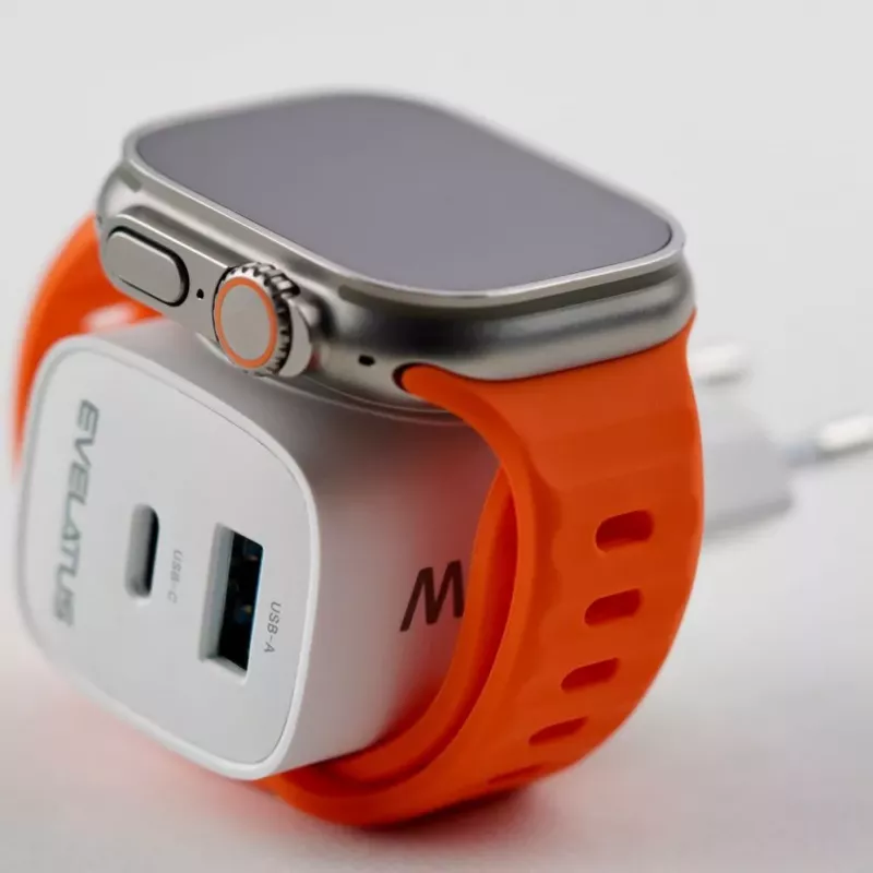 Evelatus Carregador 2 em 1 20W Max USB-C+USB-A:15W Max USB-C+USB-A+Wireless:15W+2W 17W Max branco
