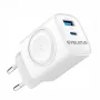 Evelatus Carregador 2 em 1 20W Max USB-C+USB-A:15W Max USB-C+USB-A+Wireless:15W+2W 17W Max branco