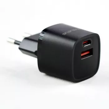 Evelatus Carregador EU 30W Max USB-A e USB-C preto