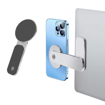 iLike Universal P65 Suporte Magnético Lateral Fixo para Monitor em Alumínio para Smartphone Prateado