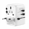 EVELATUS Adaptador de Viagem Mundial 35W com 1 USB-C PD, 2 USB-C, 2 USB-A, Branco