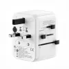 EVELATUS Adaptador de Viagem Mundial 35W com 1 USB-C PD, 2 USB-C, 2 USB-A, Branco