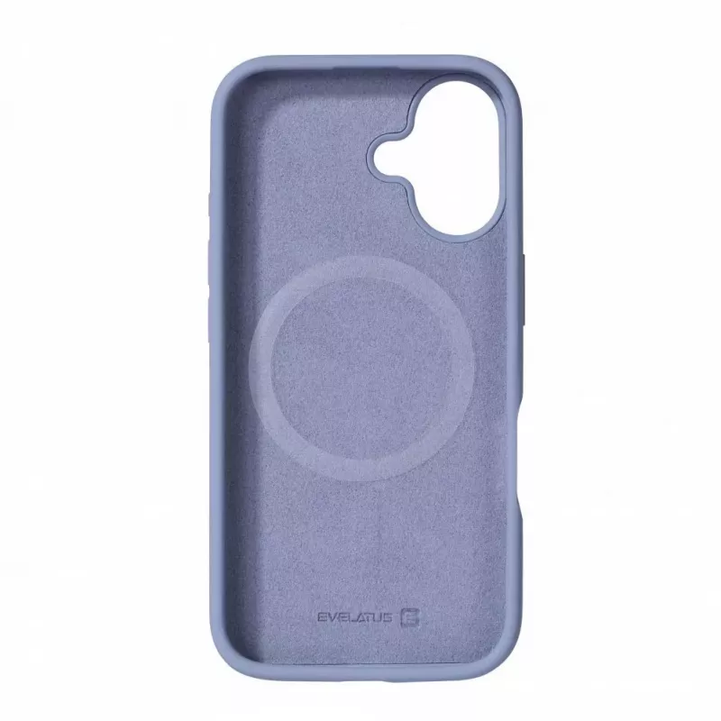Evelatus Capa de Silicone Soft Touch MagSafe Premium para Apple iPhone 16 Cinzento Lavanda