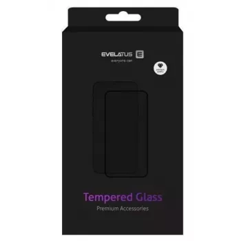 EVELATUS Apple iPhone 16 Plus Rubber Anti-Broken 3D Glass Full Cover Japan Glue Anti-Static preto protetor de ecrã
