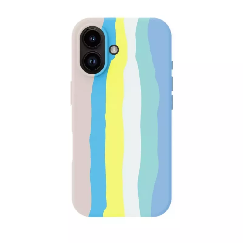 Evelatus Apple iPhone 16 Capa de silicone multicolorida com MagSafe Beige Cream