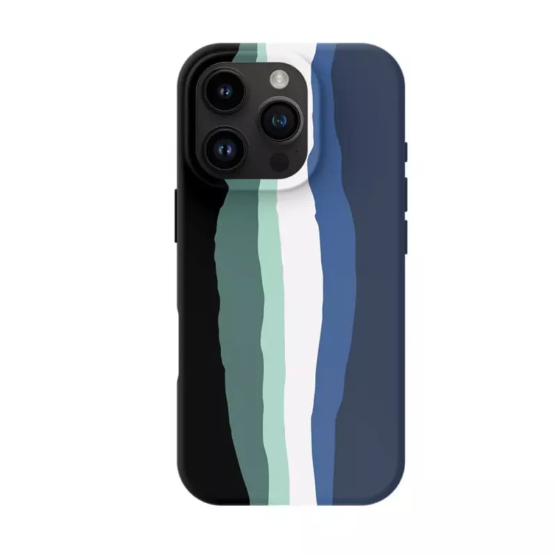 Evelatus Apple iPhone 16 Pro Capa de silicone multicolorida com MagSafe Aqua Blue