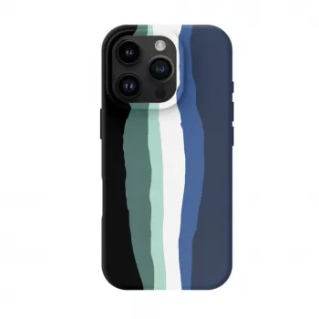 Evelatus Apple iPhone 16 Pro Max Capa de silicone multicolorida com MagSafe Aura Blue