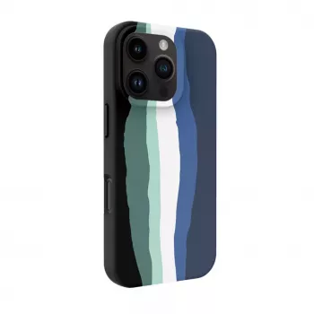 Evelatus Apple iPhone 16 Pro Max Capa de silicone multicolorida com MagSafe Aura Blue