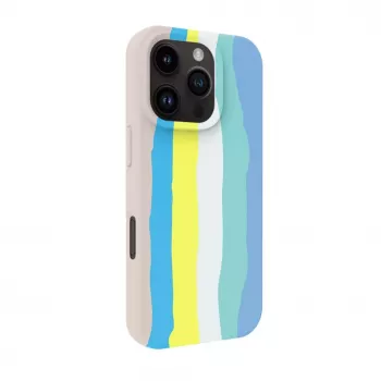 Evelatus Apple iPhone 16 Pro Max Capa de silicone multicolorida com MagSafe Beige Cream