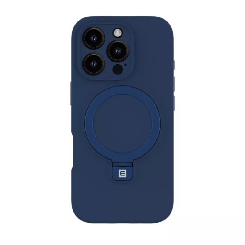 Evelatus Apple iPhone 16 Pro Premium MagSafe com suporte Soft Touch Capa de silicone Azul-escuro