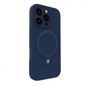 Evelatus Apple iPhone 16 Pro Premium MagSafe com suporte Soft Touch Capa de silicone Azul-escuro