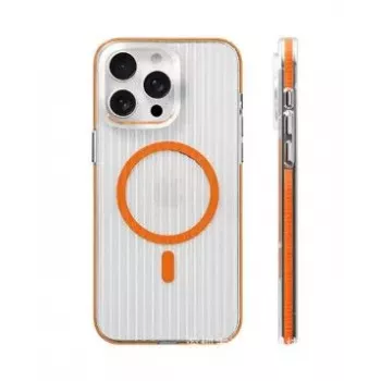 Evelatus Apple iPhone 16 Pro Suitcase capa MagSafe transparente laranja