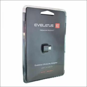 Evelatus UltraLink adaptador OTG USB-C para USB 3.0 5V 3A 5 Gbps preto