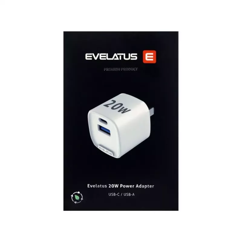 Evelatus QuickVolt Carregador 20W USA/CN Branco
