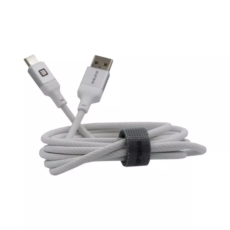 Evelatus Cabo USB-A para USB-C 2M Caixa de Alumínio Entrançado Branco