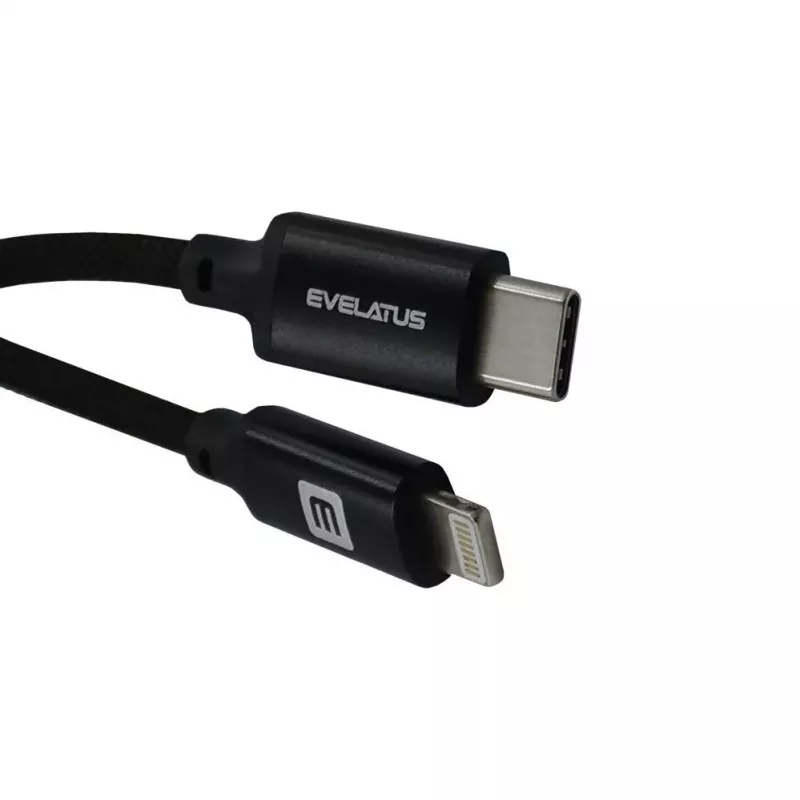 Evelatus AutoSpring Cabo Espiral USB A para Lightning 1.2M Preto